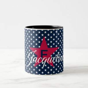 Klassischer Individuelle Name White Stars auf der Zweifarbige Tasse