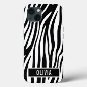 Klassischer Individuelle Name Zebra-Muster Case-Mate iPhone Hülle (Rückseite)