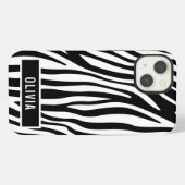 Klassischer Individuelle Name Zebra-Muster iPhone Hülle (Rückseite (Horizontal))