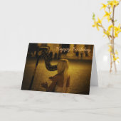 Klassischer Instrumentgeburtstag der Harfe Karte (Gelbe Blume)