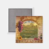 Klassischer Italienischer Weinberg Herbst Save the Magnet (Vorderseite/Rückseite)