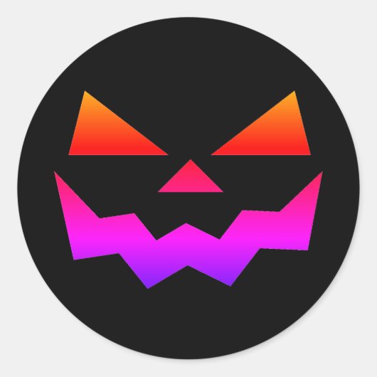 Klassischer Jack-o-Laternen Kürbisgesicht Lächeln Runder Aufkleber (Vorderseite)