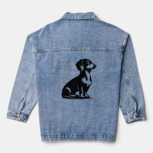 Klassischer Jagdhund Vintage-Dachshund-Zeichnung Jeansjacke