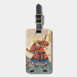 Klassischer japanischer Ukiyo-e Samurai-Krieger im Gepäckanhänger