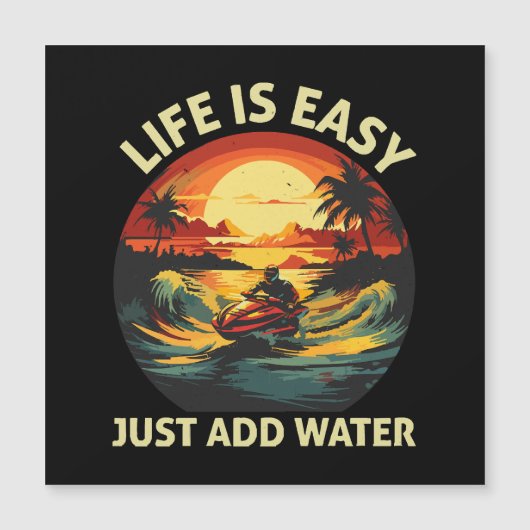 Klassischer Jet Ski Skier Magnetkarte (Vorderseite)