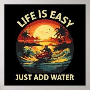 Klassischer Jet-Ski-Skifahrer Poster