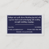 Klassischer Job Seeker Navy Frame einfach Minimali Visitenkarte (Rückseite)