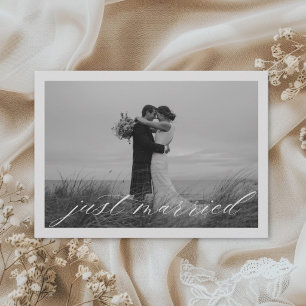 Klassischer Just Married QR-Code Hochzeit Ankündigung