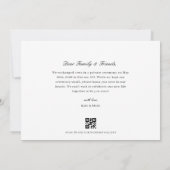 Klassischer Just Married QR-Code Hochzeit Ankündigung (Rückseite)