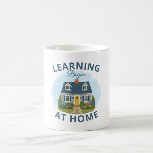 Klassischer Kaffeebecher 'Lernen beginnt zu Hause' Kaffeetasse (Mittel)