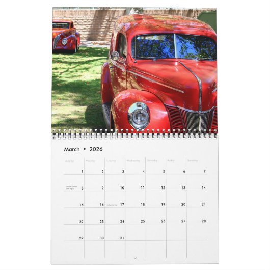 Klassischer Kalender der Auto-2017 (Mär 2026)