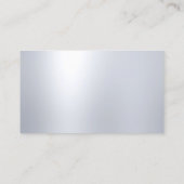 Klassischer, kalligrafischer Silber-Look Elegant T Visitenkarte (Rückseite)