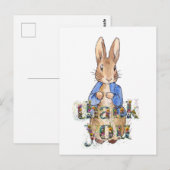 Klassischer Kaninchen-Hase Danke Postkarte (Vorne/Hinten)