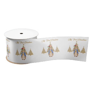 Klassischer Kaninchen-Weihnachtsmann-Hut Erster We Satinband
