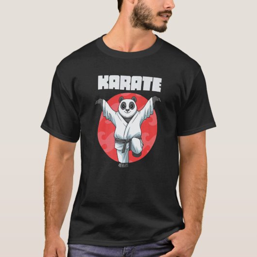 Klassischer Karate-Panda-Kranichkick T-Shirt (Vorderseite)