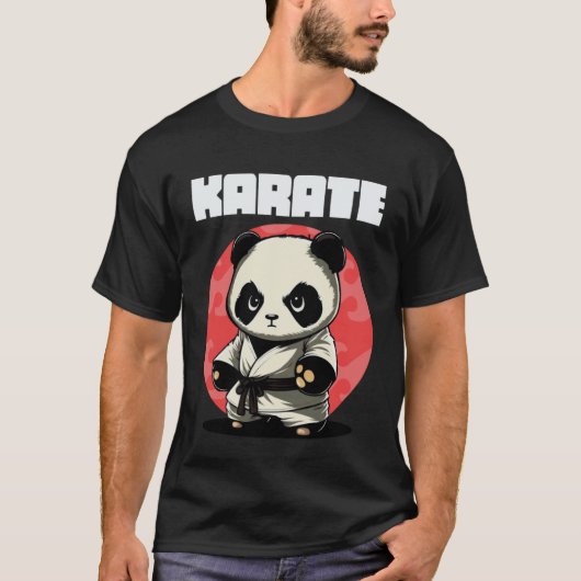 Klassischer Karateka Karate Panda T-Shirt (Vorderseite)