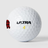 Klassischer karierter Bär in Rot und Schwarz Golfball (Logo)