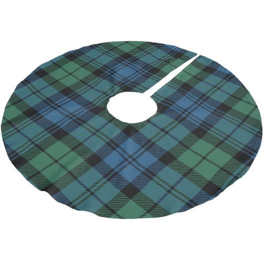 Klassischer Karierter Clan Campbell Tartan Weihnac Polyester Weihnachtsbaumdecke (Schrägansicht)
