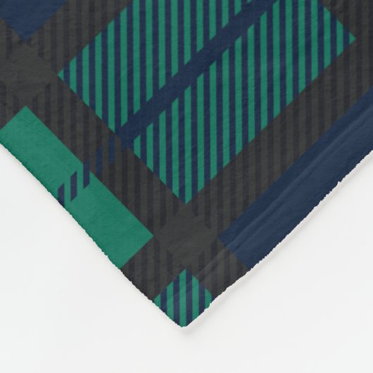 Klassischer Karierter Monogram Weihnachtskranz Tar Fleecedecke (Ecke)