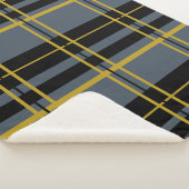 Klassischer Karierter Schwarz-Grau-Sherpa-Blanket Sherpadecke (3/4)