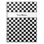 Klassischer karierter Schwarz-Weiß-Individuelle Na Notizblock (Vorderseite)