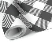 Klassischer Karierter Schwarz-weißer Karo Urlaub Geschenkpapier (Rolleneckpunkt)