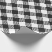 Klassischer Karierter Schwarz-weißer Karo Urlaub Geschenkpapier (Ecke)