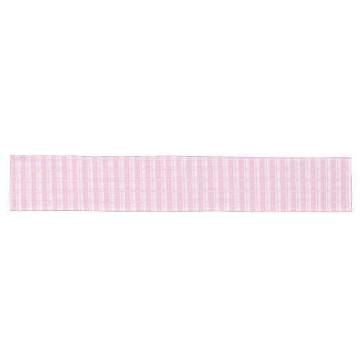 Klassischer Karierter Tischläufer in Rosa und Weiß (Horizontal)