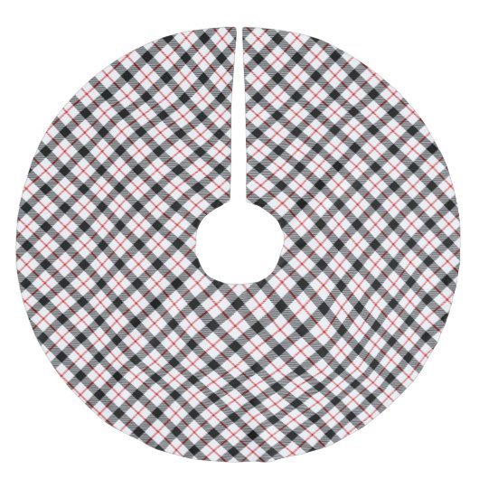 Klassischer Karierter Weihnachtsbaum Rot Schwarz-w Polyester Weihnachtsbaumdecke (Vorderseite)