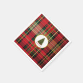 Klassischer Karierter Weihnachtsbaum Rot und Grün Serviette (Ecke)