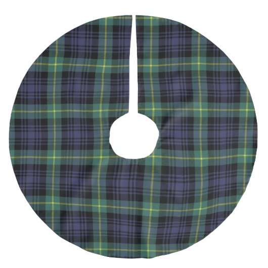 Klassischer Karierter Weihnachtsmann Polyester Weihnachtsbaumdecke (Vorderseite)