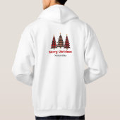 Klassischer Karo-Baum-Weihnachts-Pullover Feiertag Hoodie (Rückseite)