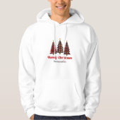 Klassischer Karo-Baum-Weihnachts-Pullover Feiertag Hoodie (Vorderseite)