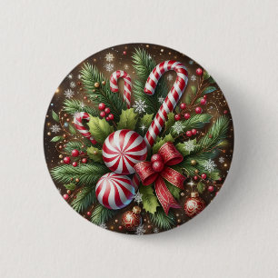 Klassischer Kaugummi/Pfefferminz-Weihnachtsgrün Button