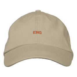 Klassischer "KING" Khaki Cotton Hat Bestickte Baseballkappe