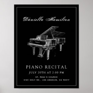 Klassischer Klassischer Black Piano Erwägungsgrund Poster