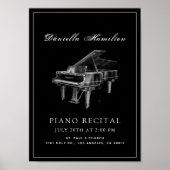 Klassischer Klassischer Black Piano Erwägungsgrund Poster (Vorne)