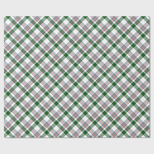 Klassischer Klassischer Roter Grüner Weißer Gingha Geschenkpapier (Flach)