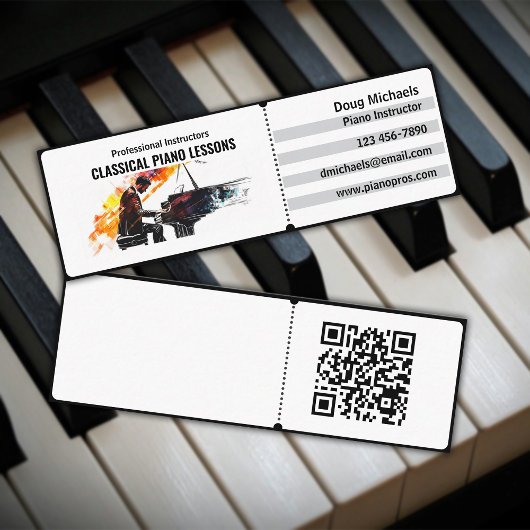 Klassischer Klavierlehrer Mini Visitenkarte