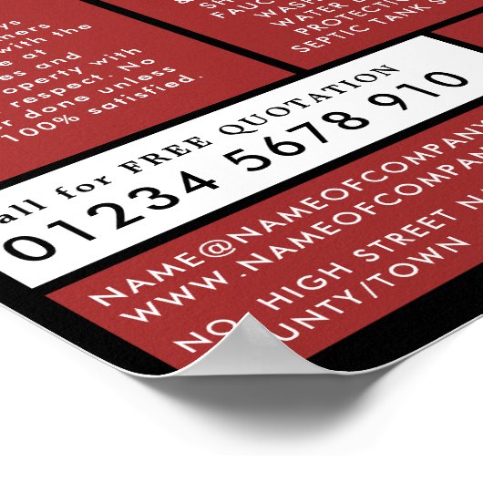 Klassischer Klempner, Klempner, Klempnerwerbung Poster (Ecke)