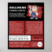 Klassischer Klempner, Klempner, Klempnerwerbung Poster (Vorne)