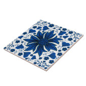 Klassischer Kobalt Blau und Weiß William Morris Fliese (Seite)