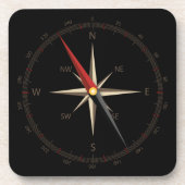 Klassischer Kompass Getränkeuntersetzer (Vorderseite)
