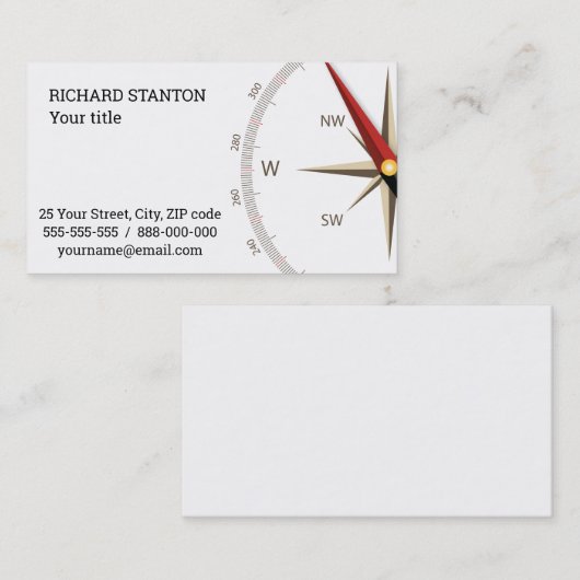 Klassischer Kompass Visitenkarte (Vorne/Hinten)