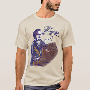 Klassischer Komponist Chopin Klavier Kunst Vintage T-Shirt