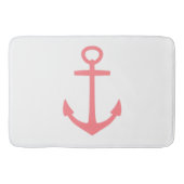 Klassischer Korallenrosa Wasseranker auf Weiß Badematte (Vorderseite)