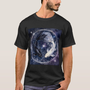 Klassischer Kosmischer Koi-Fisch Yin Yang T-Shirt