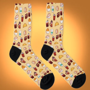 Klassischer köstlicher Kaffee und Gebäck Socken