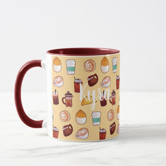 Klassischer köstlicher Kaffee und Gebäck Tasse (Links)