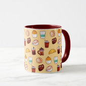 Klassischer köstlicher Kaffee und Gebäck Tasse (VorderseiteRechts)